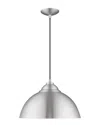 Livex Lighting Livex Metal Shade 1 Lt Brushed Aluminum Mini Pendant