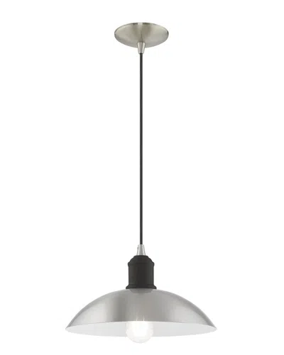 Livex Lighting Livex Metal Shade 1 Lt Brushed Nickel Mini Pendant In Gray