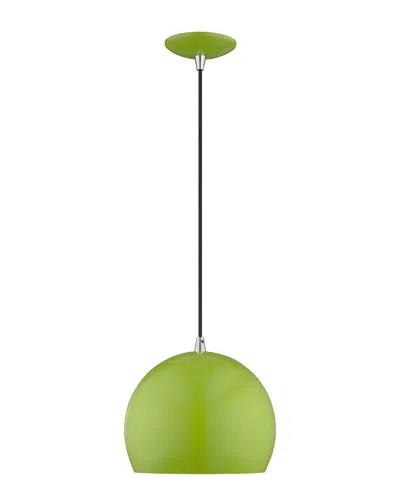 Livex Lighting Livex Metal Shade 1 Lt Shiny Apple Green Mini Pendant