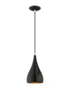 Livex Lighting Livex Metal Shade 1 Lt Shiny Black Mini Pendant