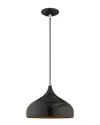 Livex Lighting Livex Metal Shade 1 Lt Shiny Black Mini Pendant In Black