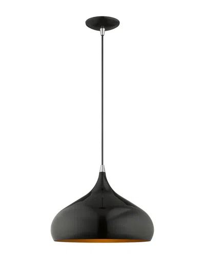 Livex Lighting Livex Metal Shade 1 Lt Shiny Black Mini Pendant
