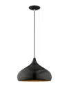 Livex Lighting Livex Metal Shade 1 Lt Shiny Black Mini Pendant