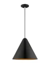 Livex Lighting Livex Metal Shade 1 Lt Shiny Black Mini Pendant