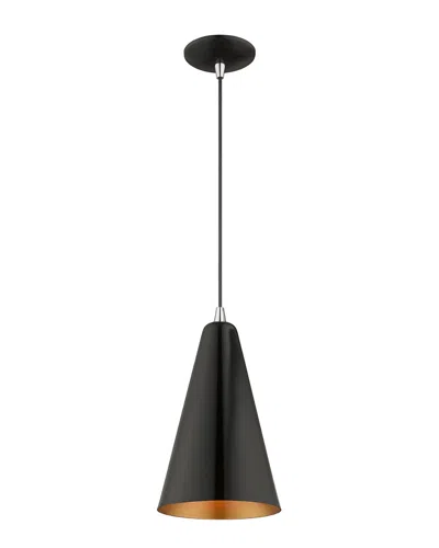 Livex Lighting Livex Metal Shade 1 Lt Shiny Black Mini Pendant
