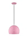 Livex Lighting Livex Metal Shade 1 Lt Shiny Pink Mini Pendant