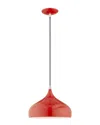 Livex Lighting Livex Metal Shade 1 Lt Shiny Red Mini Pendant