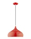 Livex Lighting Livex Metal Shade 1 Lt Shiny Red Mini Pendant