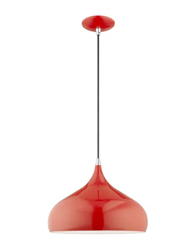 Livex Lighting Livex Metal Shade 1 Lt Shiny Red Mini Pendant