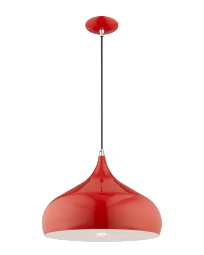 Livex Lighting Livex Metal Shade 1 Lt Shiny Red Mini Pendant