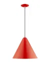 Livex Lighting Livex Metal Shade 1 Lt Shiny Red Mini Pendant