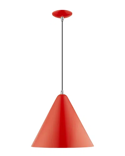 Livex Lighting Livex Metal Shade 1 Lt Shiny Red Mini Pendant