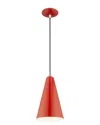 Livex Lighting Livex Metal Shade 1 Lt Shiny Red Mini Pendant