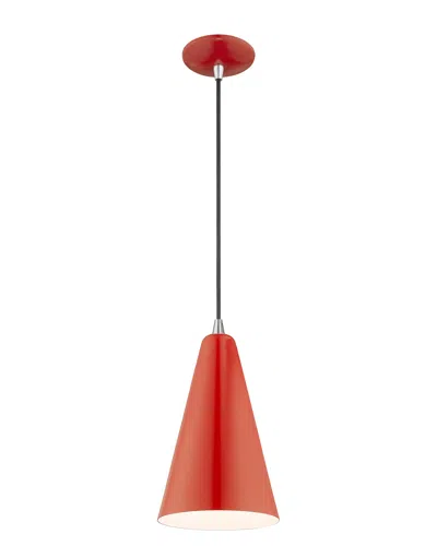 Livex Lighting Livex Metal Shade 1 Lt Shiny Red Mini Pendant
