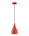 Livex Lighting Livex Metal Shade 1 Lt Shiny Red Mini Pendant