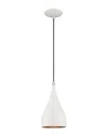 Livex Lighting Livex Metal Shade 1 Lt Shiny White Mini Pendant