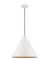 Livex Lighting Livex Metal Shade 1 Lt Shiny White Mini Pendant