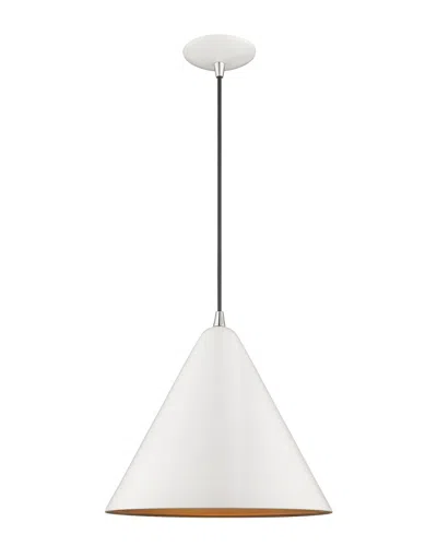 Livex Lighting Livex Metal Shade 1 Lt Shiny White Mini Pendant