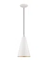 Livex Lighting Livex Metal Shade 1 Lt Shiny White Mini Pendant