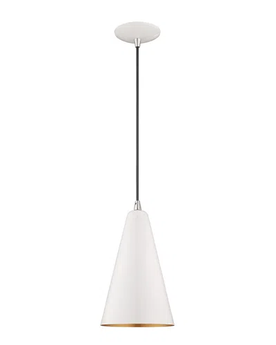Livex Lighting Livex Metal Shade 1 Lt Shiny White Mini Pendant