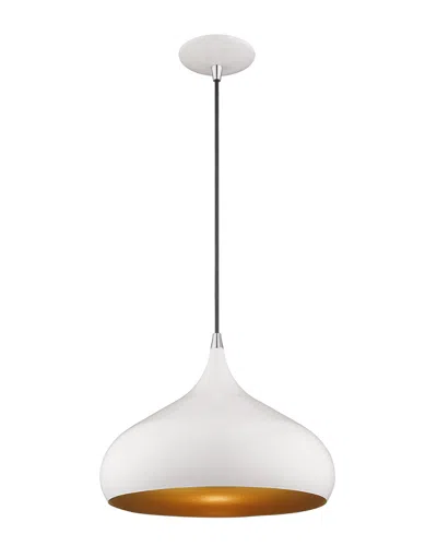 Livex Lighting Livex Metal Shade 1 Lt Shiny White Mini Pendant