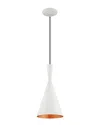 Livex Lighting Livex Metal Shade 1 Lt White Mini Pendant In White