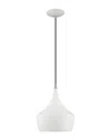 Livex Lighting Livex Metal Shade 1 Lt White Mini Pendant