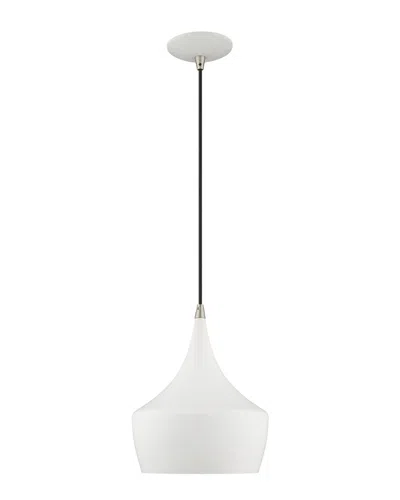 Livex Lighting Livex Metal Shade 1 Lt White Mini Pendant