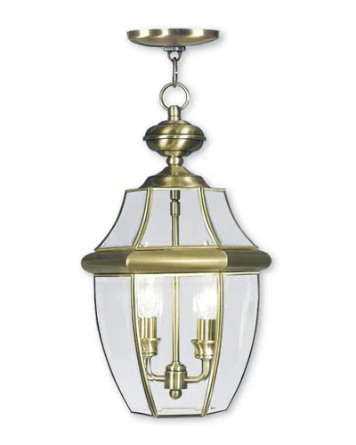 Livex Lighting Livex Monterey 2-light Ab Outdoor Chain Lantern