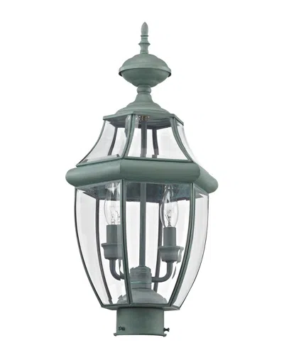 Livex Lighting Livex Monterey 2-light Verdigris Outdoor Post Lantern In Green
