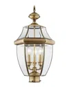 Livex Lighting Livex Monterey 3-light Ab Outdoor Post Lantern