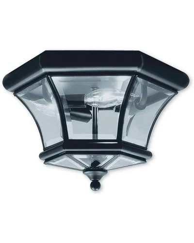 Livex Lighting Livex Monterey 3-light Black Ceiling Mount In Blue