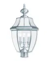 Livex Lighting Livex Monterey 3-light Bn Outdoor Post Lantern In Silver