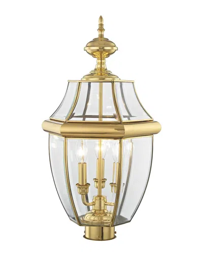 Livex Lighting Livex Monterey 3-light Pb Outdoor Post Lantern