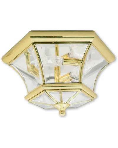 Livex Lighting Livex Monterey 3-light Polished Brass Ceiling Mount In Gold