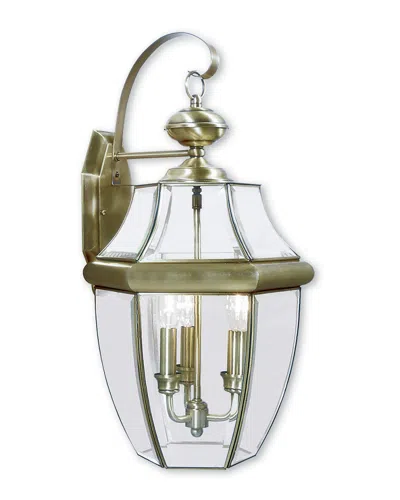 Livex Lighting Livex Monterey 3-light Ab Outdoor Wall Lantern