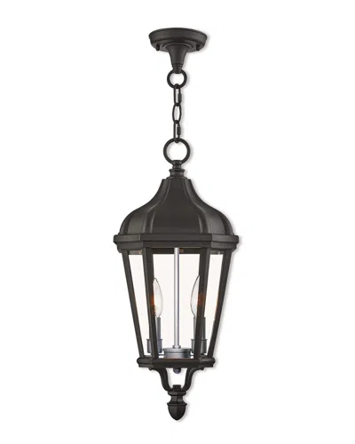 Livex Lighting Livex Morgan 2 Light Tbk Outdoor Pendant Lantern In Black