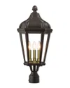 Livex Lighting Livex Morgan 3 Light Bz Outdoor Post Top Lantern In Black