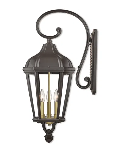 Livex Lighting Livex Morgan 3 Light Bz Outdoor Wall Lantern In Black