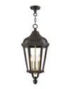Livex Lighting Livex Morgan 3 Lt Bz Outdoor Pendant Lantern In Brown