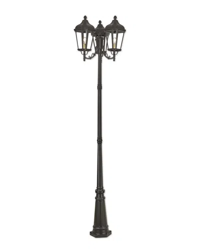 Livex Lighting Livex Morgan 3 Lt Bz Outdoor Post-light In Black