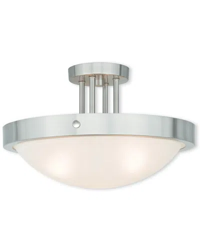 Livex Lighting Livex New Brighton 3-light Brushed Nickel Ceiling Mount