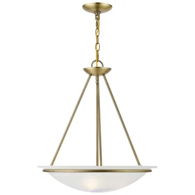 Livex Lighting Livex Newburgh 20" Wide 3-light Antique Brass Bowl Pendant