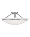Livex Lighting Livex Newburgh 3-light Brushed Nickel Ceiling Mount In White
