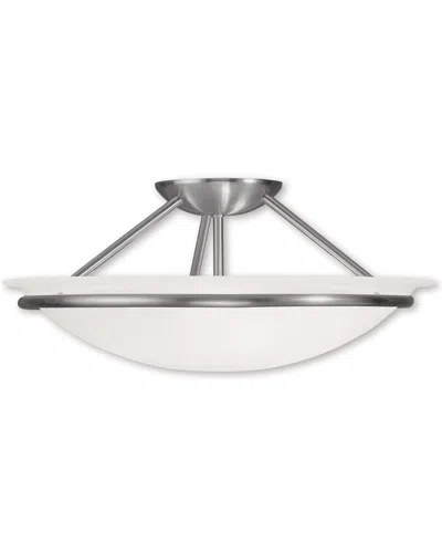 Livex Lighting Livex Newburgh 3-light Brushed Nickel Ceiling Mount