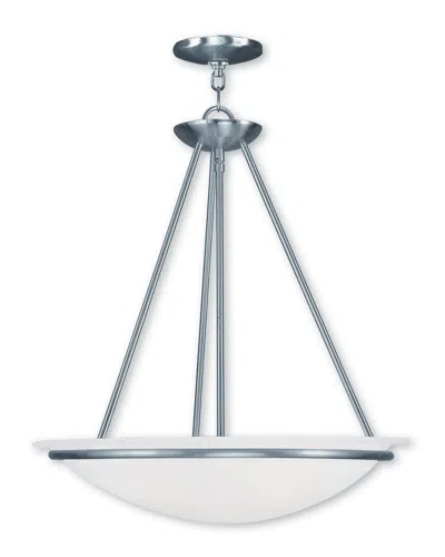 Livex Lighting Livex Newburgh 3-light Brushed Nickel Pendant In Silver