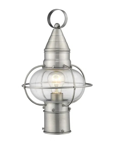Livex Lighting Livex Newburyport 1-light Bn Outdoor Post Lantern In Gray