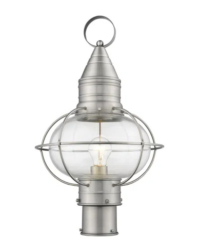 Livex Lighting Livex Newburyport 1-light Bn Outdoor Post Lantern In Gray