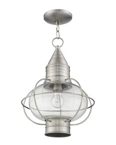 Livex Lighting Livex Newburyport 1-light Bn Outdoor Chain Lantern In Silver