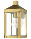 Livex Lighting 1-light Antique Brass Outdoor Wall Lantern In Gold